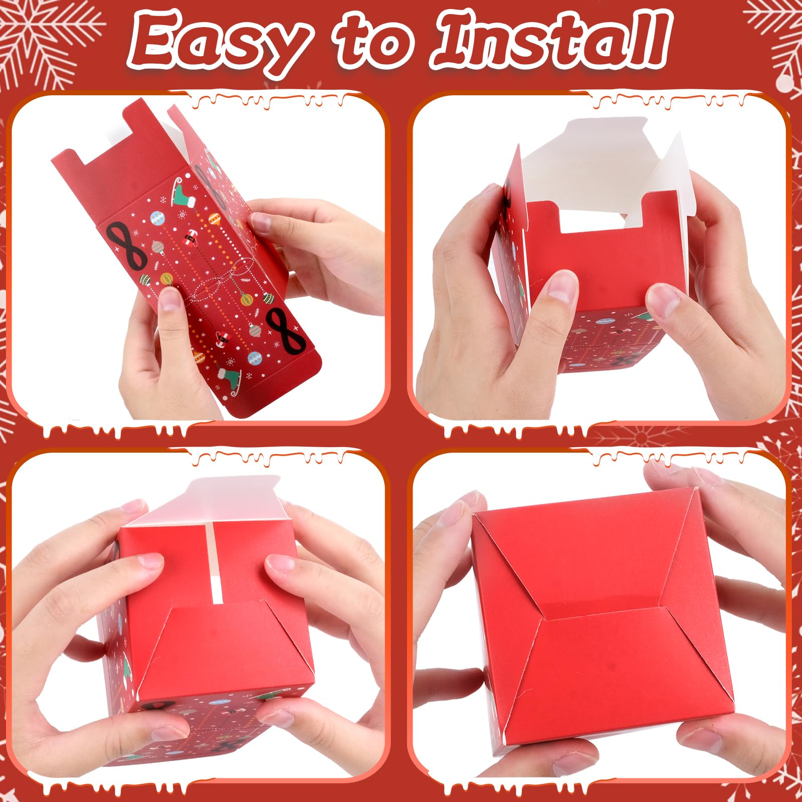 Calendrier de l'Avent Vide a Remplir Soi Meme 2025, 24 Pièces Boîtes Calendrier de l'Avent 7x7x7cm, DIY Boites Cadeau Noël, Calendrier Noel Boîte, pour Décoration Cadeau de Noël