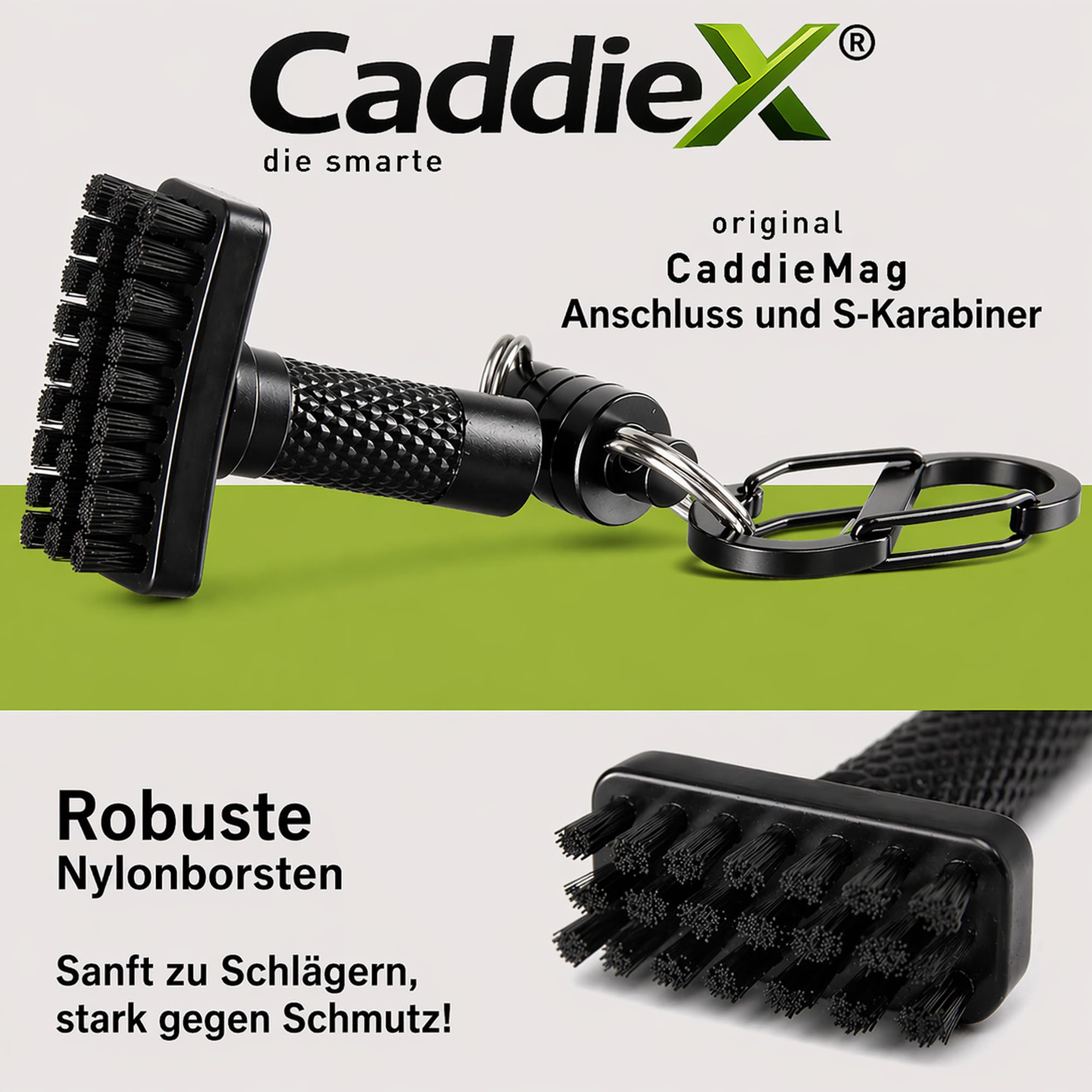 Cepillo de golf inteligente CaddieMag imán extraíble cerdas de nailon ligero