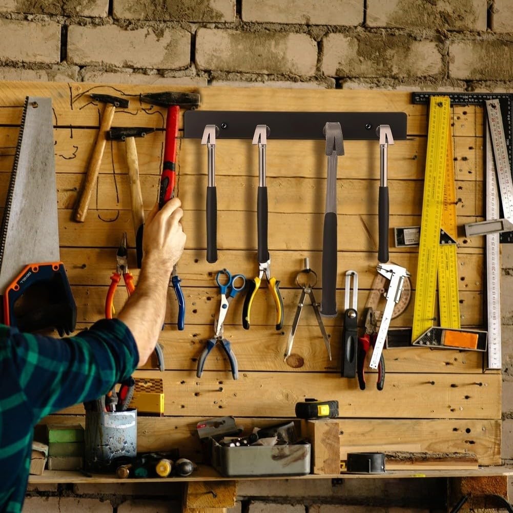 Wall Mounted Tool Organizer for Hammers and Screwdrivers with Metal Design for Garage and Workshop (1 Piece)