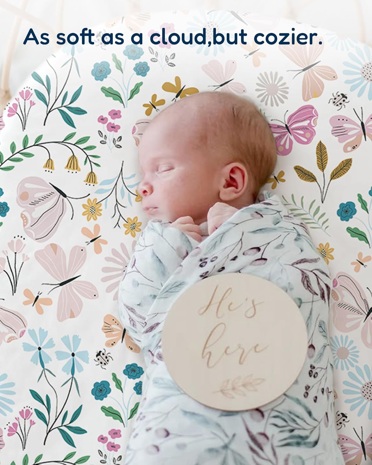 Bassinet Fitted Sheets Compatible with SNOO Happiest Baby Oval Bassinet - Buttery Soft, Silky Comfort, Premium Stretchy Jersey Knit Sheets, 2 Pack