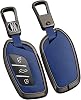 1 Piece Fits MG MG4 Electric ZS EV MG EV HS PHEV MG3 Hybrid+ 2024 2025 Metal Car Key Case PU Leather Key Case Key Cover Key Protector 3 Buttons Black Blue