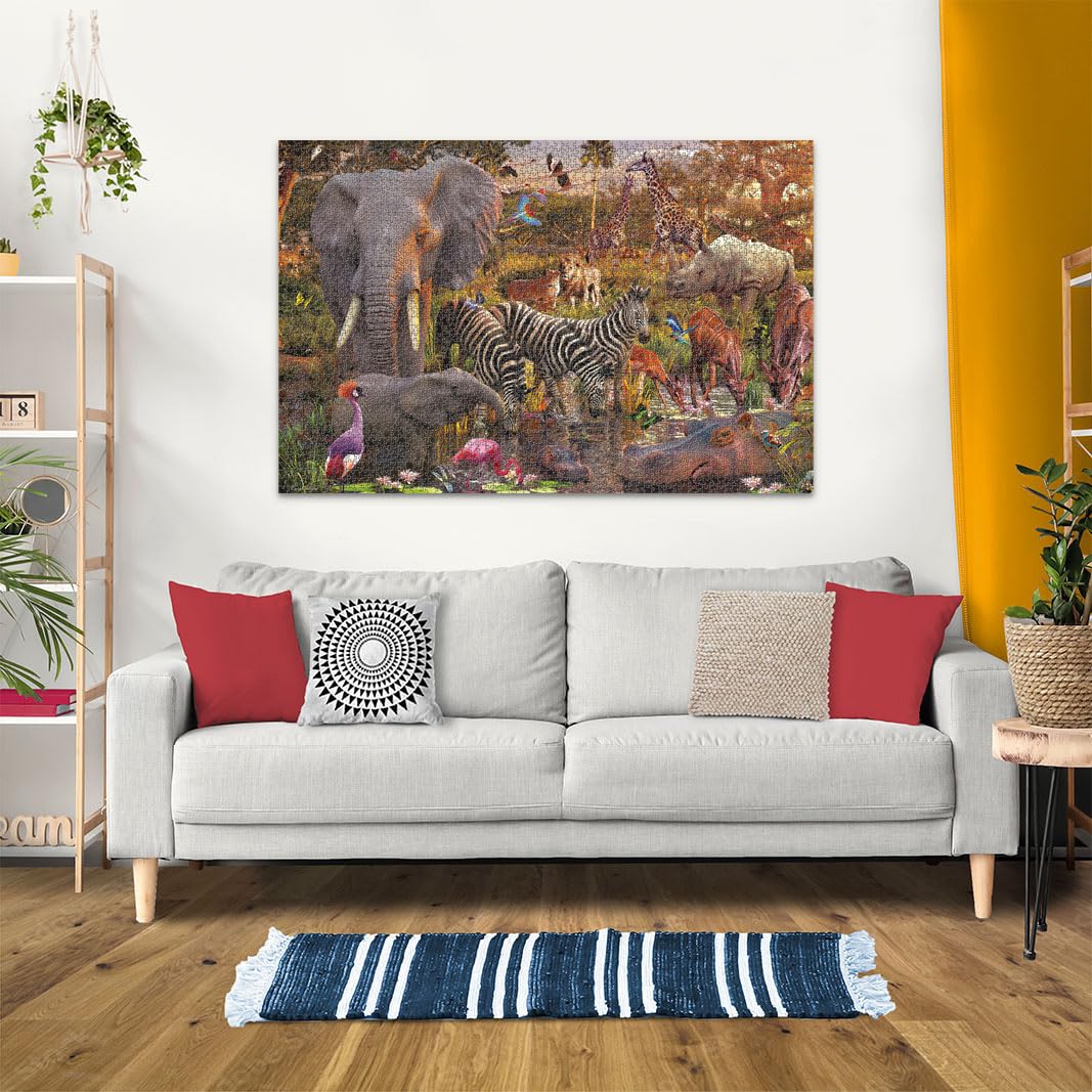 Animaux du Continent Africain, 48 x 32 in, 3000 pezzi, 12x17 pollici