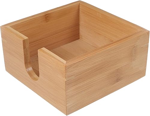 Servilletero de bambú para servilletas de almuerzo para mesas decorativas para mesa de comedor y cocina, soporte de servilletas de madera