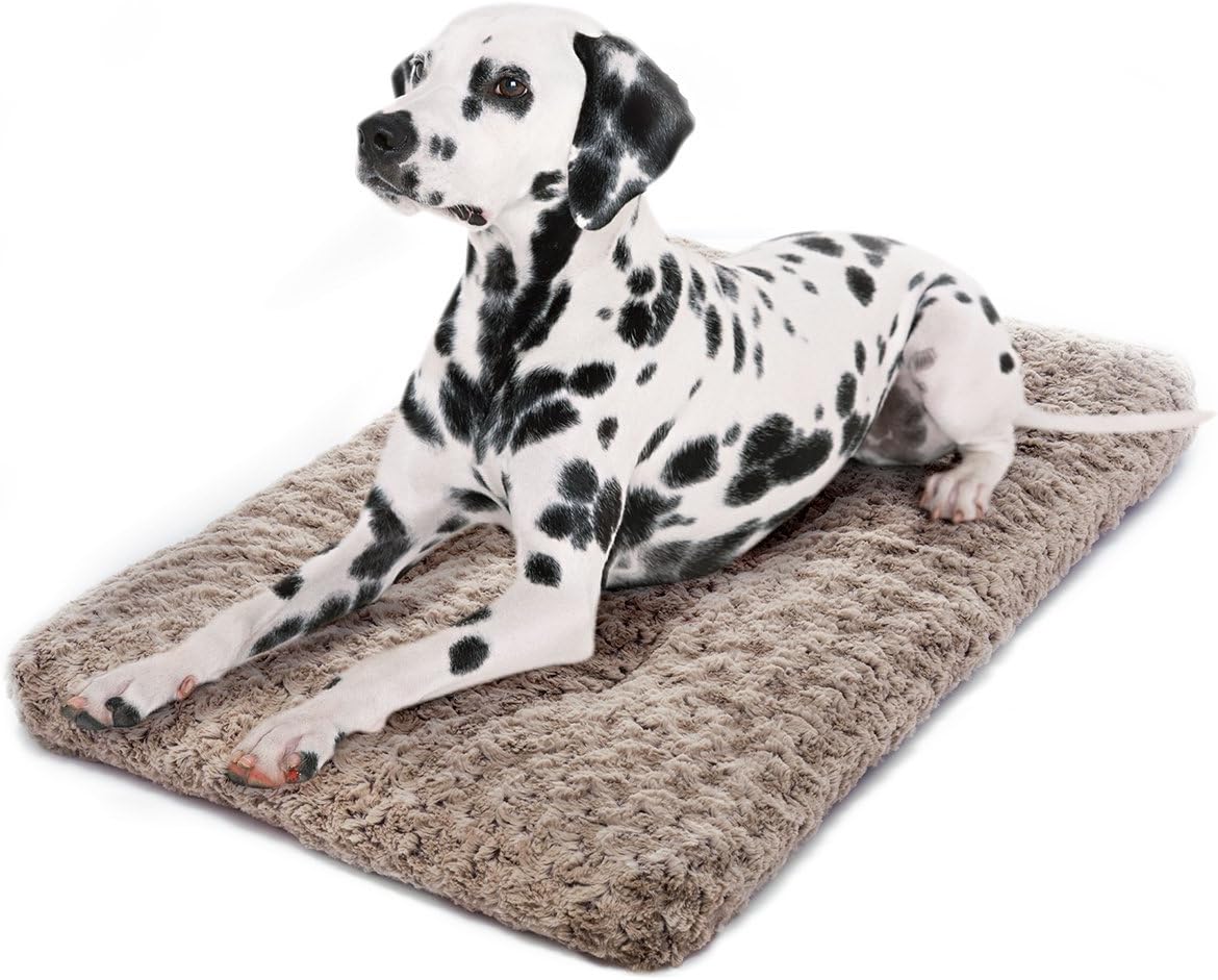MIXJOY Dog Bed Ultra Soft Crate Pad Home Washable Mat for Dogs and Cats Crate (42-inch, Mocha)