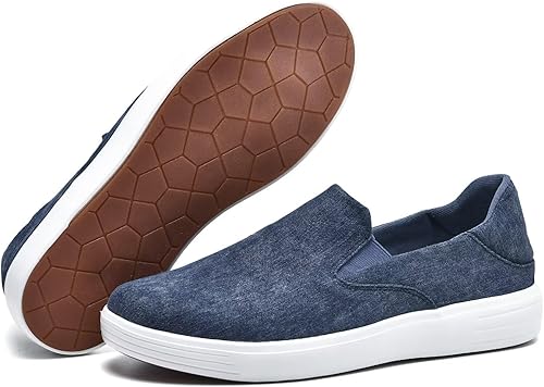 Miniatura 7 de konhill Zapatos deportivos sin cordones para hombre, mocasines de punto, informales, para caminar, conducir, trabajo, zapatos de espuma para