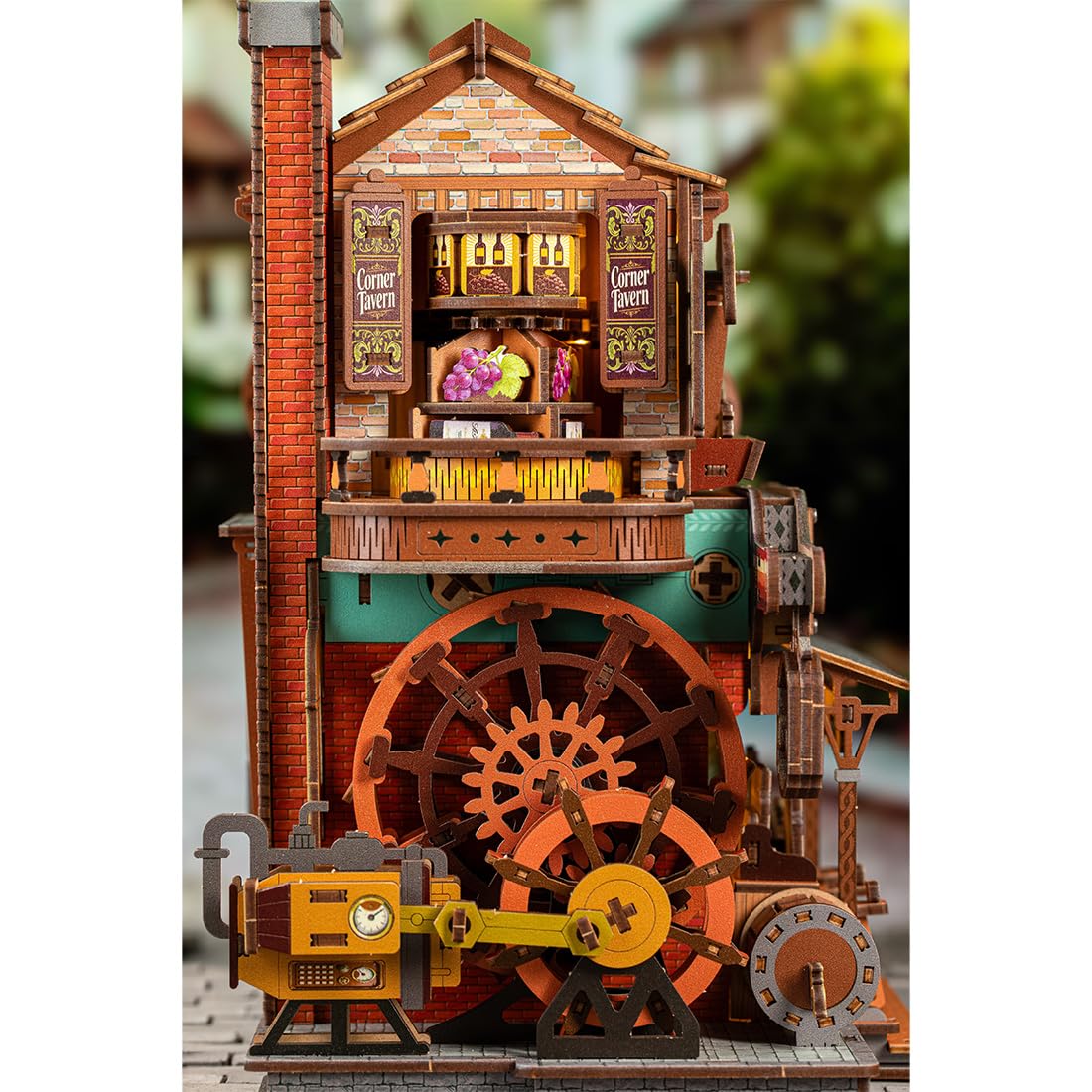 Mechanisches Architektur Modell Einer Vintage-Straßenkneipe (485Teile)