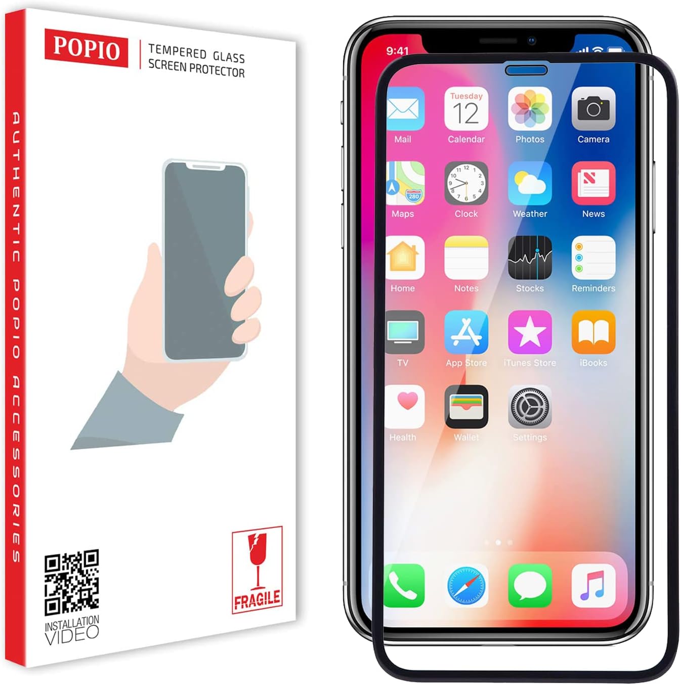 POPIOiPhone XS Max ; iPhone 11 Pro Max Full Tempered Glass Screen Protector for iPhone XS Max ; iPhone 11 Pro Max - Black By. Al Aseel