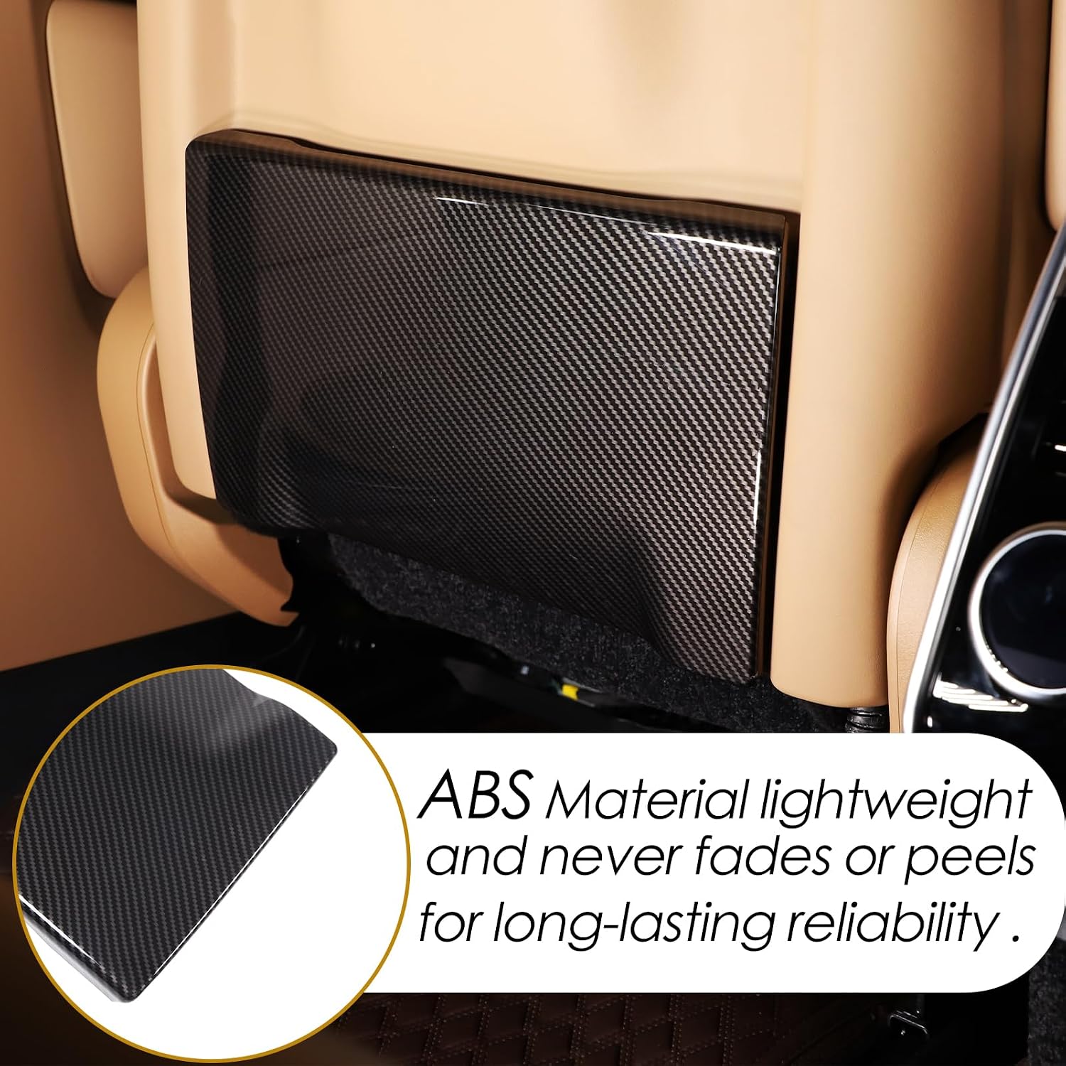 Seat Back Kick Protector Cover Compatible with Land Rover Range Rover Sport/Vogue 2023 2024-2026, ABS Rear Seat Back Anti-Kick Panel Trim Cover Interior Trim Accessory (Carbon Fiber Pattern)