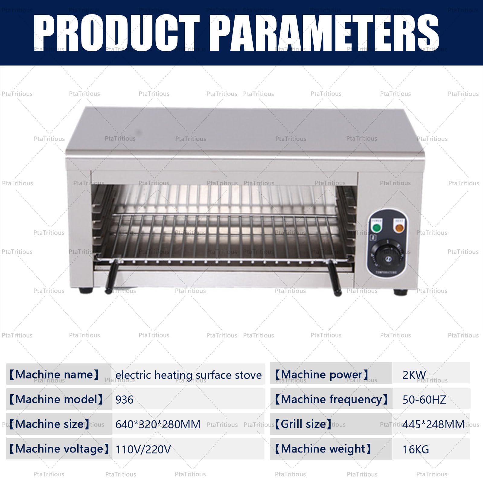 Salamandra eléctrica Comercial de 2000 W para fundir Queso | asador eléctrico para carnes, montaje en pared o sobremesa, para fundir queso, sándwiches y carnes, de 50 ℃ a 300 ℃