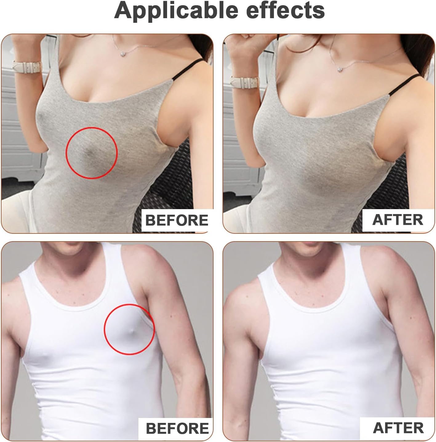 60PCS Nipple Covers, Invisible Self-Adhesive Disposable Breast Pasties, Boob Tape, Soft Comfortable Shape Nipple Stickers（Silicone Version 4PCS） — image 7