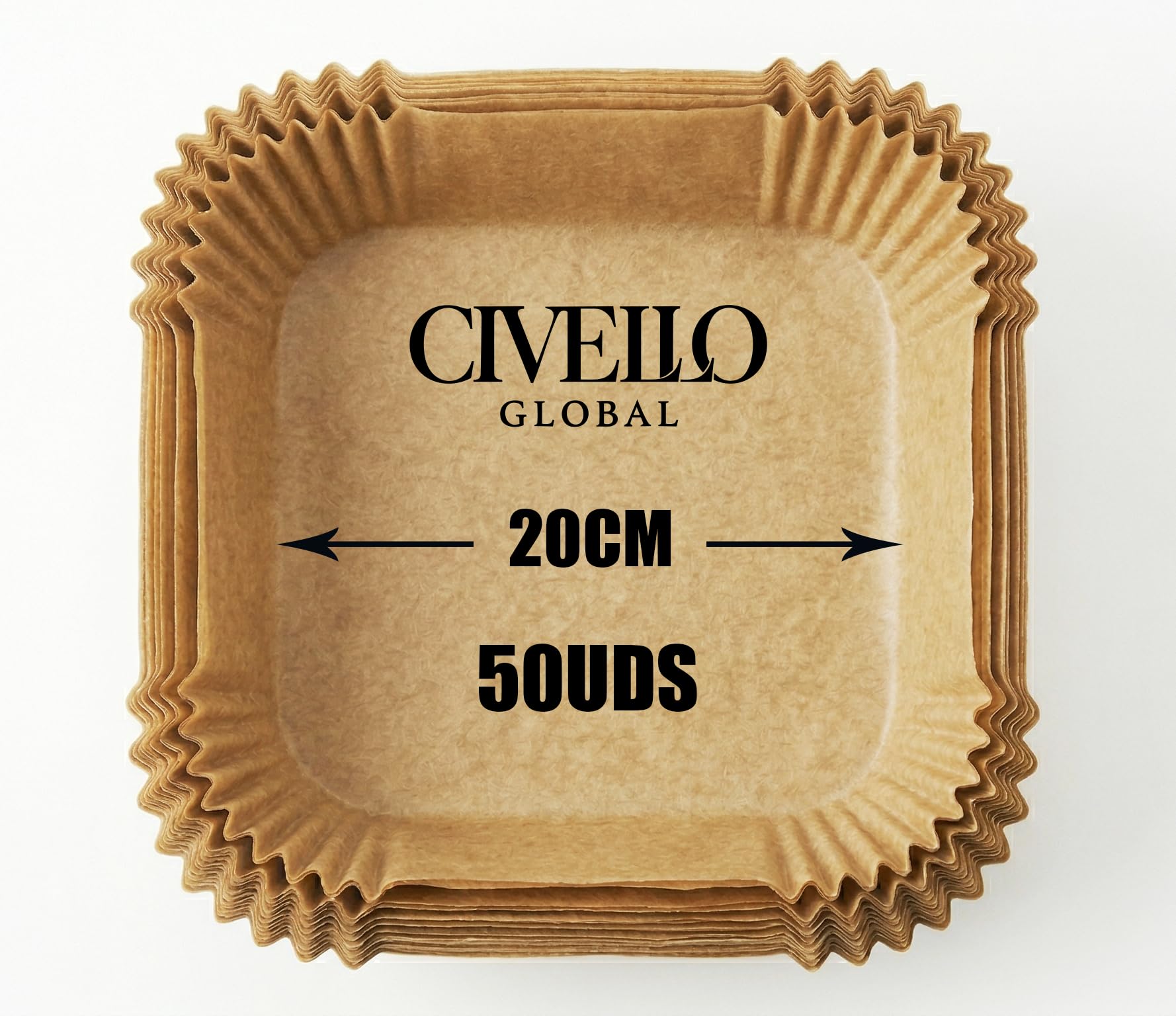 Papel Freidora de Aire Cuadrado, Forros de Papel Desechables Antiadherentes para Air Fryer de 4.5 a 6 Litros, Apto para Horno, Microondas y Vaporera, 50Uds