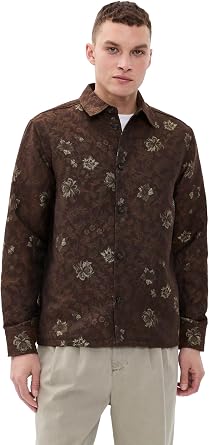 Les Deux Mens Kaleb Flower Jacquard Overshirt