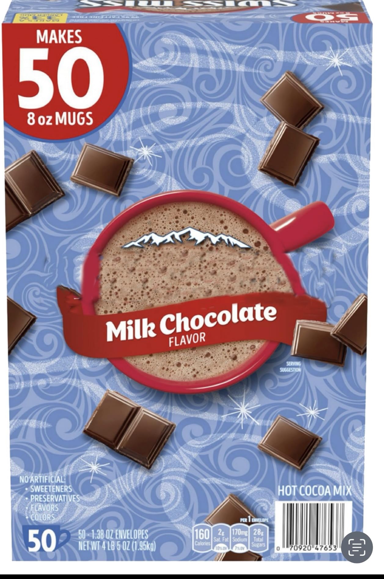 Amazon.com : Swiss Miss Hot Cocoa Mix, Milk Chocolate Flavor, 50