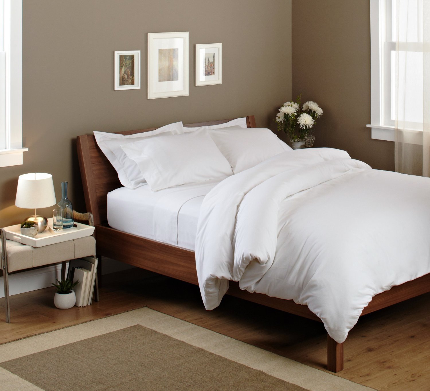 Ultra Soft Duvet Cover 100% Egyptian cotton 500TC Solid By OPULENCE BEDDING (Twin, White)