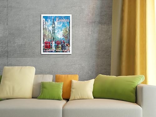 Miniatura 4 de Londres Inglaterra - Delta Air Lines - Big Ben Elizabeth Tower - Póster vintage de viaje de aerolínea por Jack Laycox c.1970s - Impresión artística