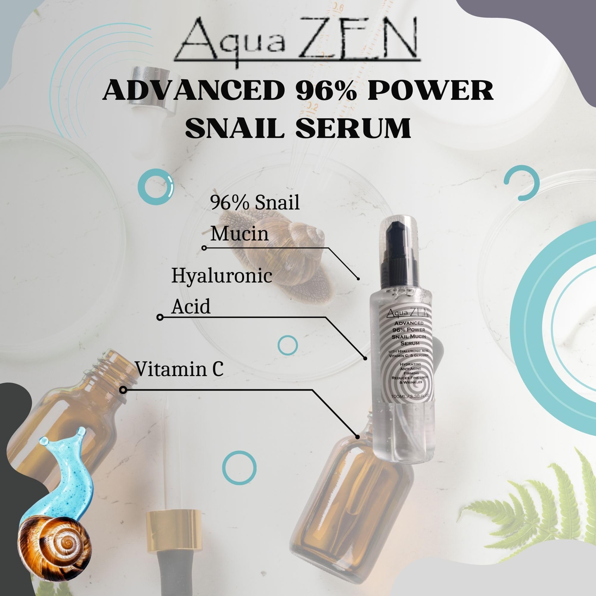 Amazon.com: Advanced Snail Mucin Serum with Vitamin C & Hyaluronic
