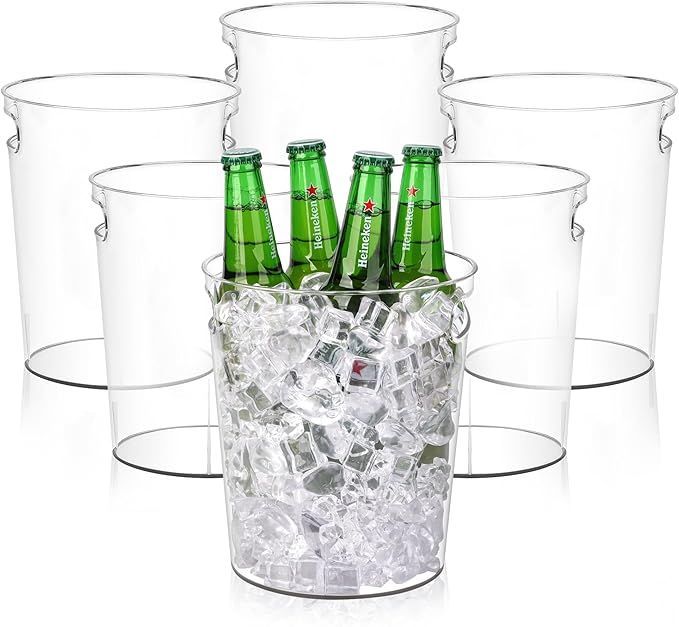 Tiawudi 6 Pack Ice Bucket, Plastic Wine Chiller for