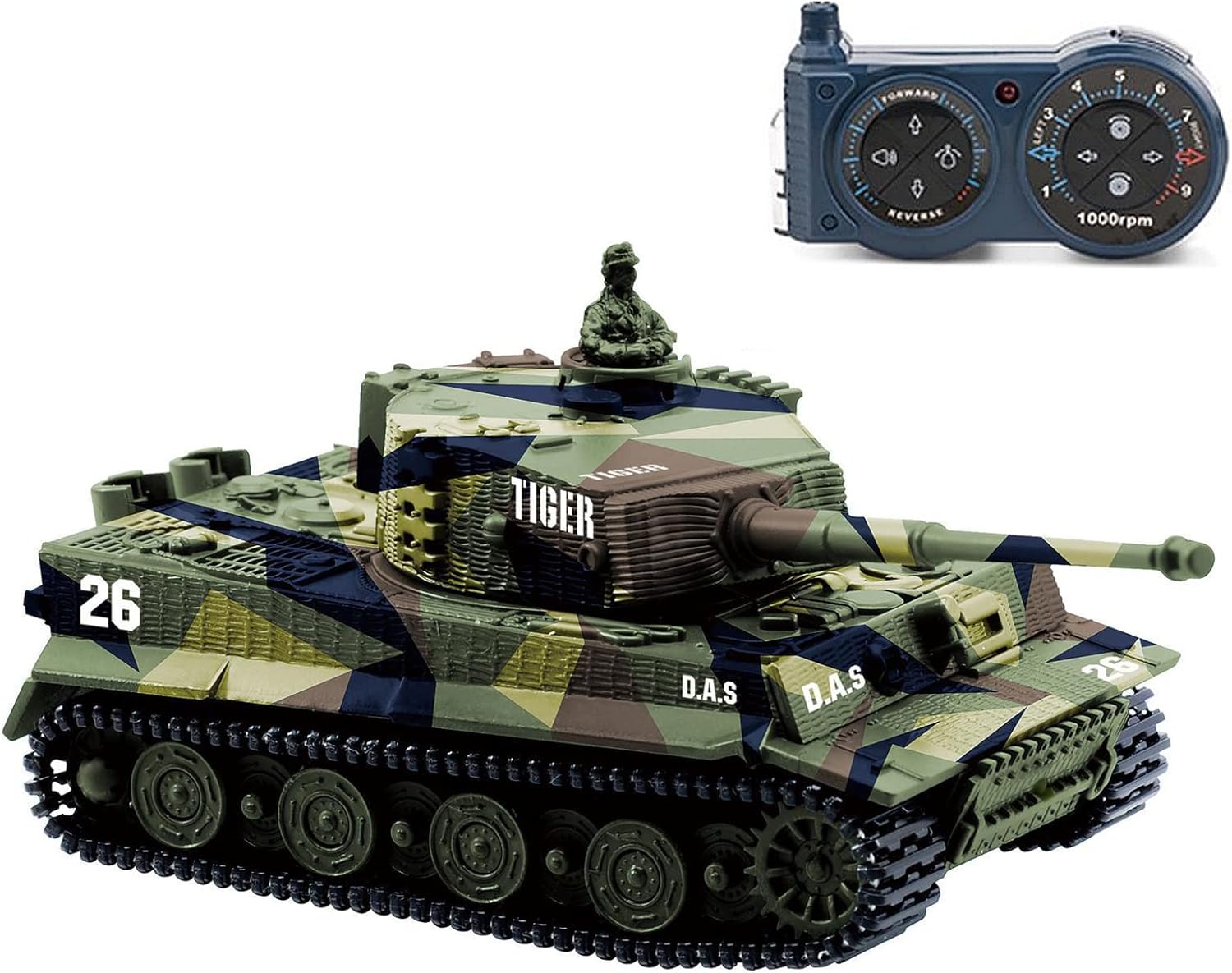 Cheerwing 1:72 German Tiger I Panzer Tank Remote Control Mini RC Tank with Rotating Turret