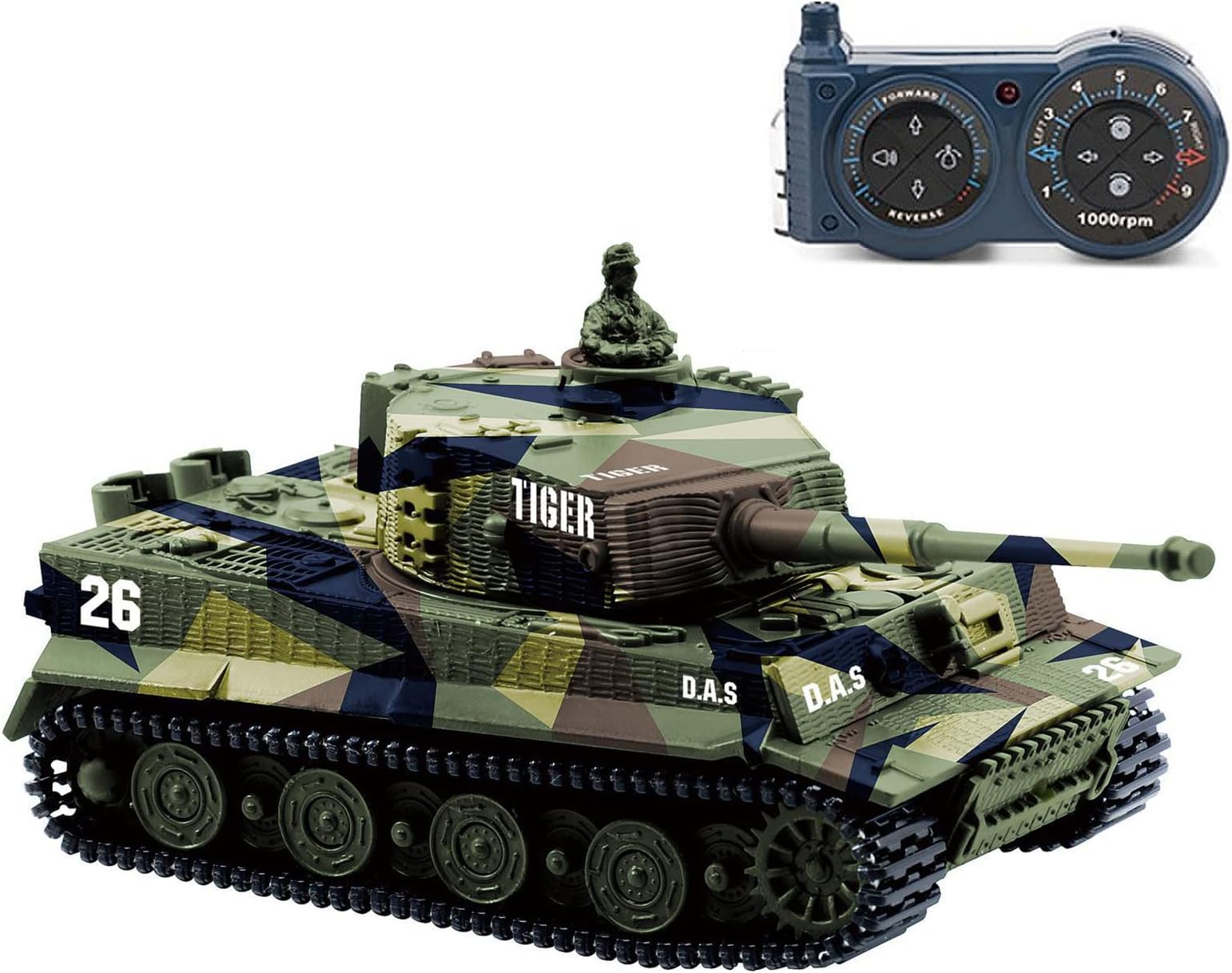 Cheerwing 1:72 German Tiger I Panzer Tank Remote Control Mini RC tank with Sound, Rotating Turret and Recoil Action When Cannon Artillery Shoots (Vary Colors)