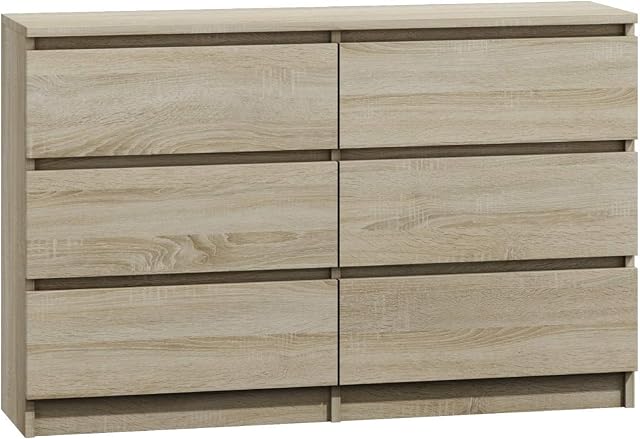 WHATSIZE ENTERPRISE  Moderna  Chest of Drawers  6 Drawer Cabinet, Sonoma