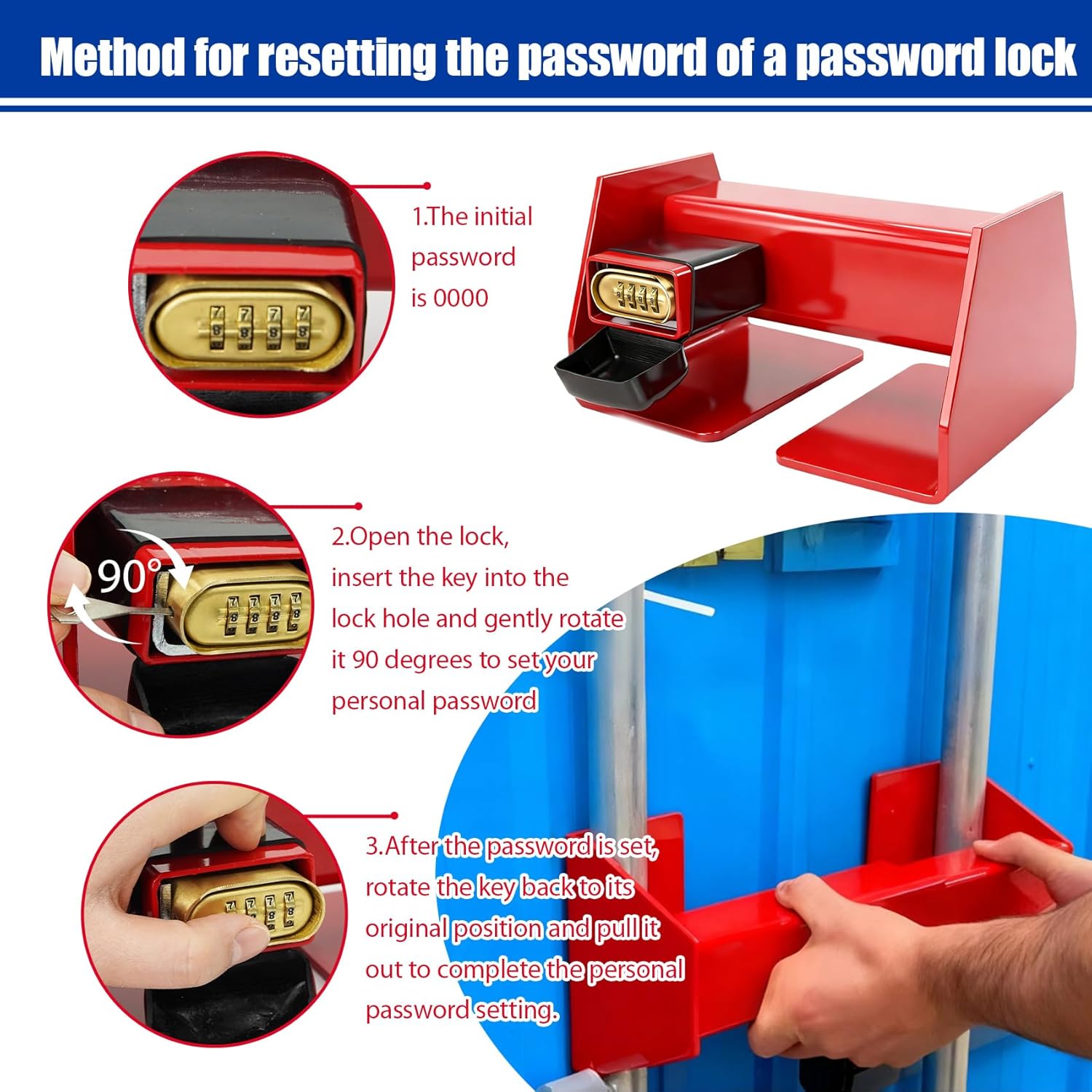 Shipping Container Lock, Semi Trailer Door Lock, Heavy Duty Cargo Door Combination Lock, Container Locks, Heavy-Duty Cargo Trailer Door Lock, Equipment Lock with Code Password