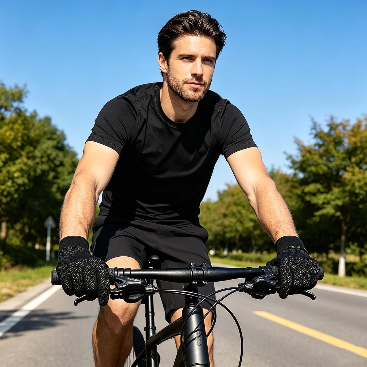Men Driving Cycling Gloves Summer Full Finger Sun UV Protection Touchscreen Gloves Outdoor Breathable Gym Biking Glove - Image 4