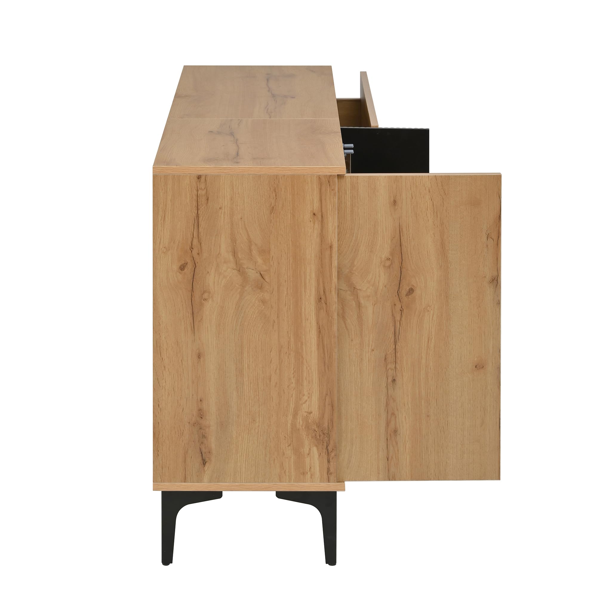 Aparador buffet armario moderno espacio de almacenamiento muebles de salón armario esquinero 120 cm ancho 76 cm alto aparador con puertas cajones minimalista negro