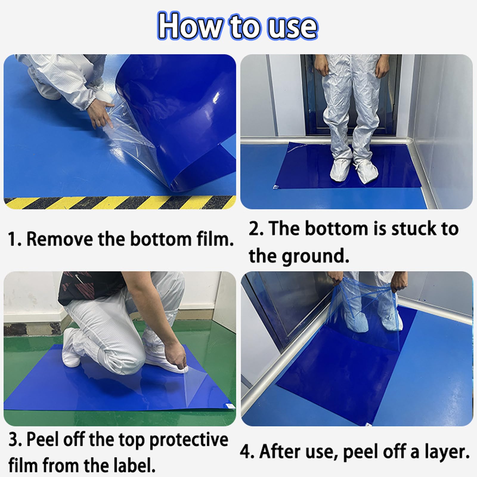 Tapetes Adhesivos para Salas Limpia Alfombrilla Adhesiva Purificante Alfombrillas Antipolvo Altamente Adhesivas Antipolvo,Antiestática,para Laboratorios/Estudios médicos