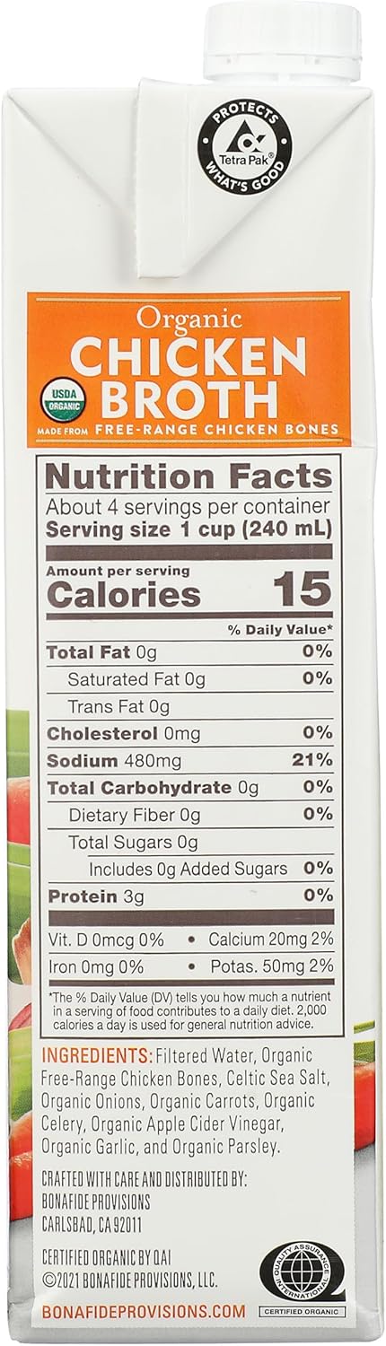 Bonafide Provisions Organic Chicken Broth, Shelf Stable 32 fl oz