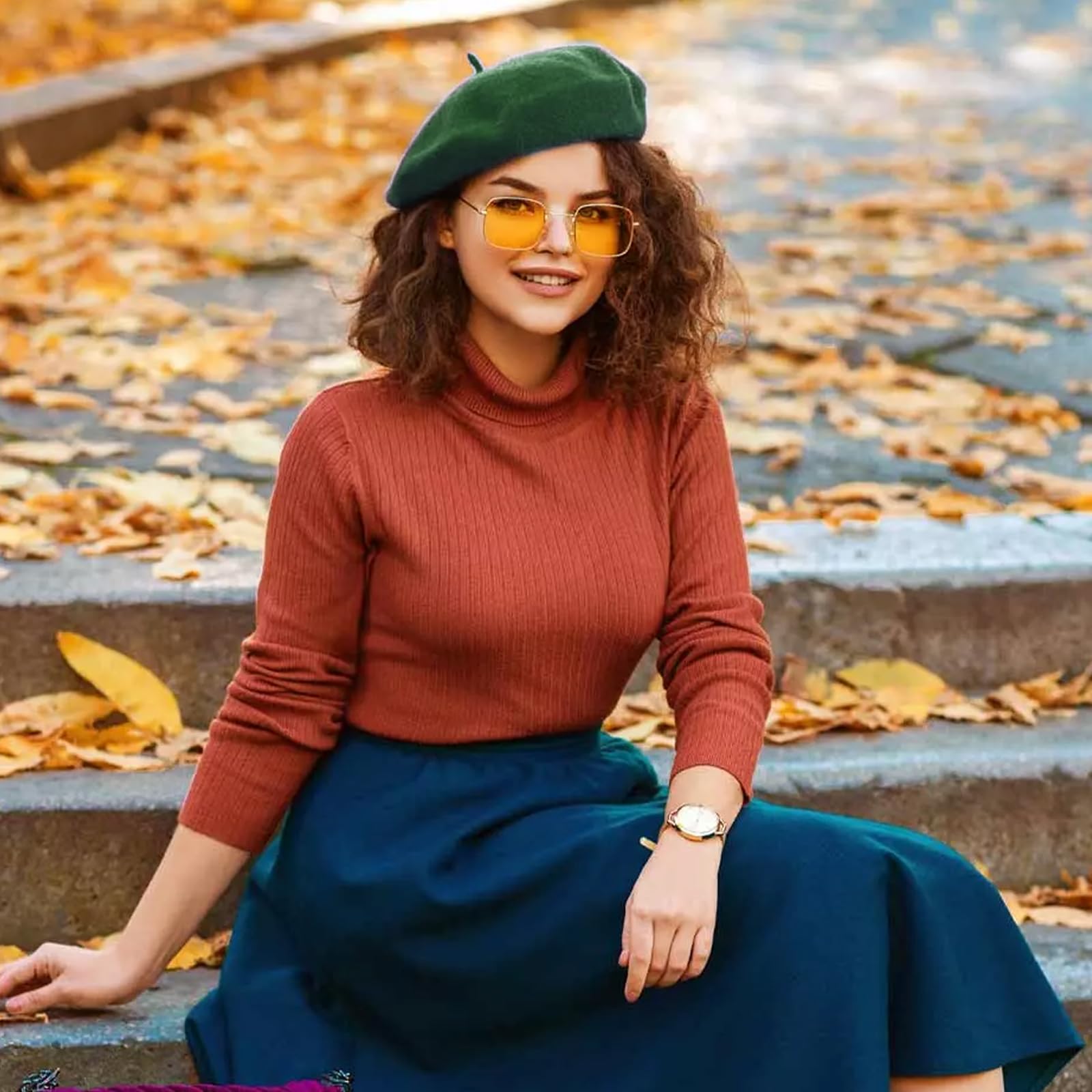 JSTHHTT 3 Piezas Boina Clásica Francesa, Beret de Lana para Mujer y Niña, Sombrero de Pintor Elegante y Vintage para Invierno