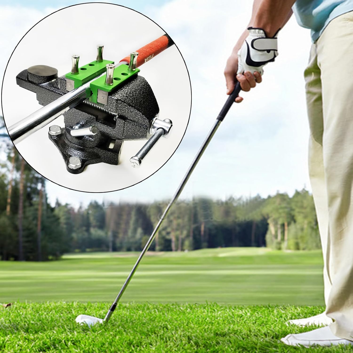 Golf Club Regripping Kit, Optional Professional or Basic Golf Grip Replacement Tools, 2-In-1 Bench Vise or Mini Table Vise, Fixed Rubber Clip, Hook Blade, Grip Tape Remover