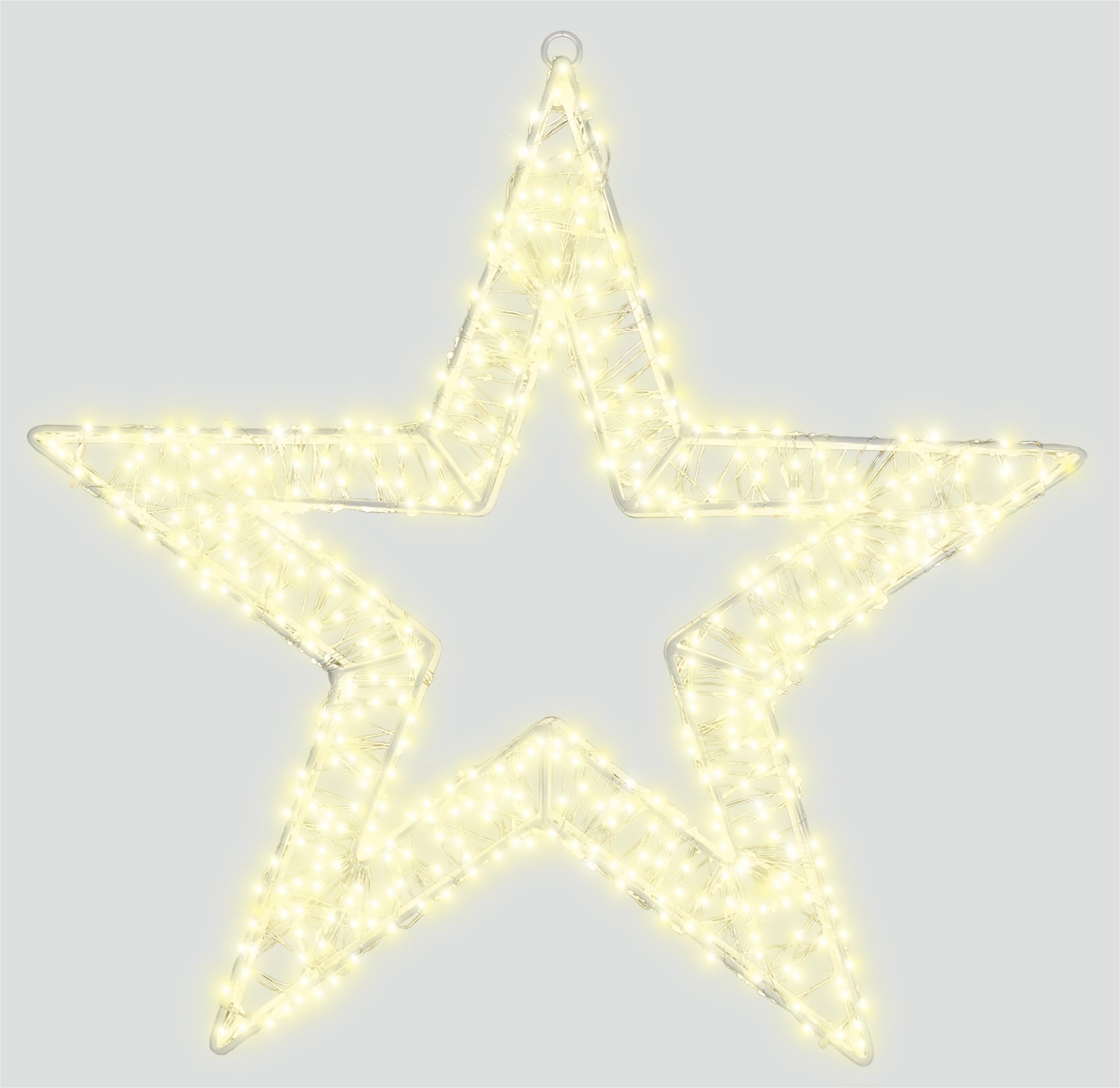 Xmas Haus 50cm 1440 LED Warm White Star Christmas Light - White Wire Frame - Indoor/Outdoor