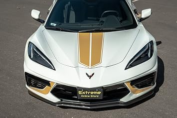 Replacement For 2020-Present Chevrolet Corvette C8 | GM Z51 Style Front Bumper Lower Lip Splitter ABS Plastic - Hydro-Dipped Carbon Fiber