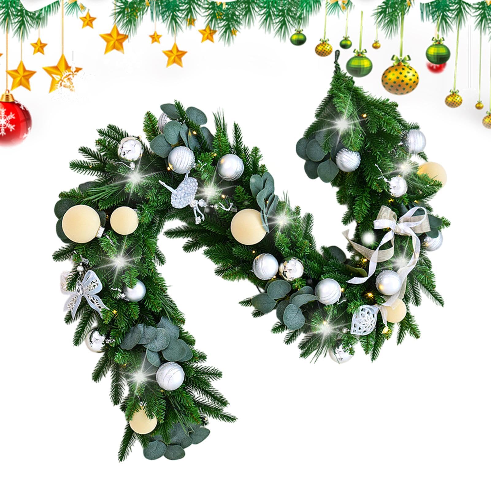 Künstliche Weihnachtsgirlande Wiederverwendbare rustikale Gartendekoration | Weihnachten Szenen-Requisiten für Balkon, Kamin, Haustür und