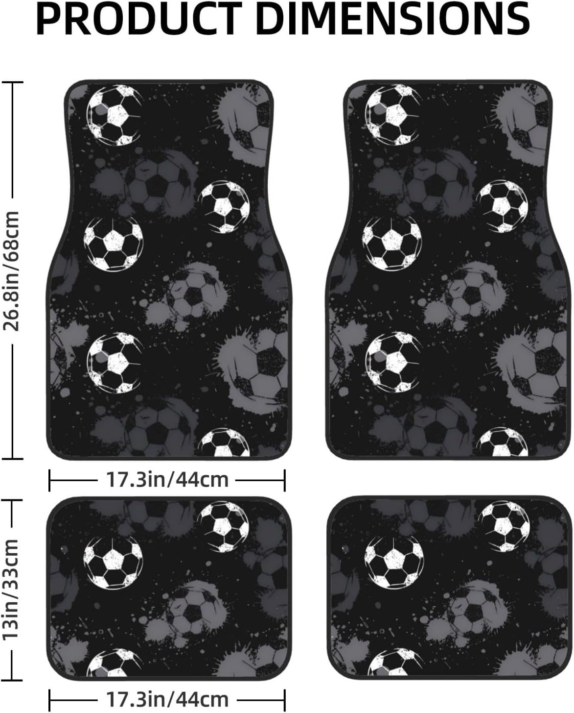 カーフロアマット スリッパ サッカーボール 1台分4点セット 車用フロアマット フロント2枚+リヤ2枚 暑さ対策 車用マット カーア