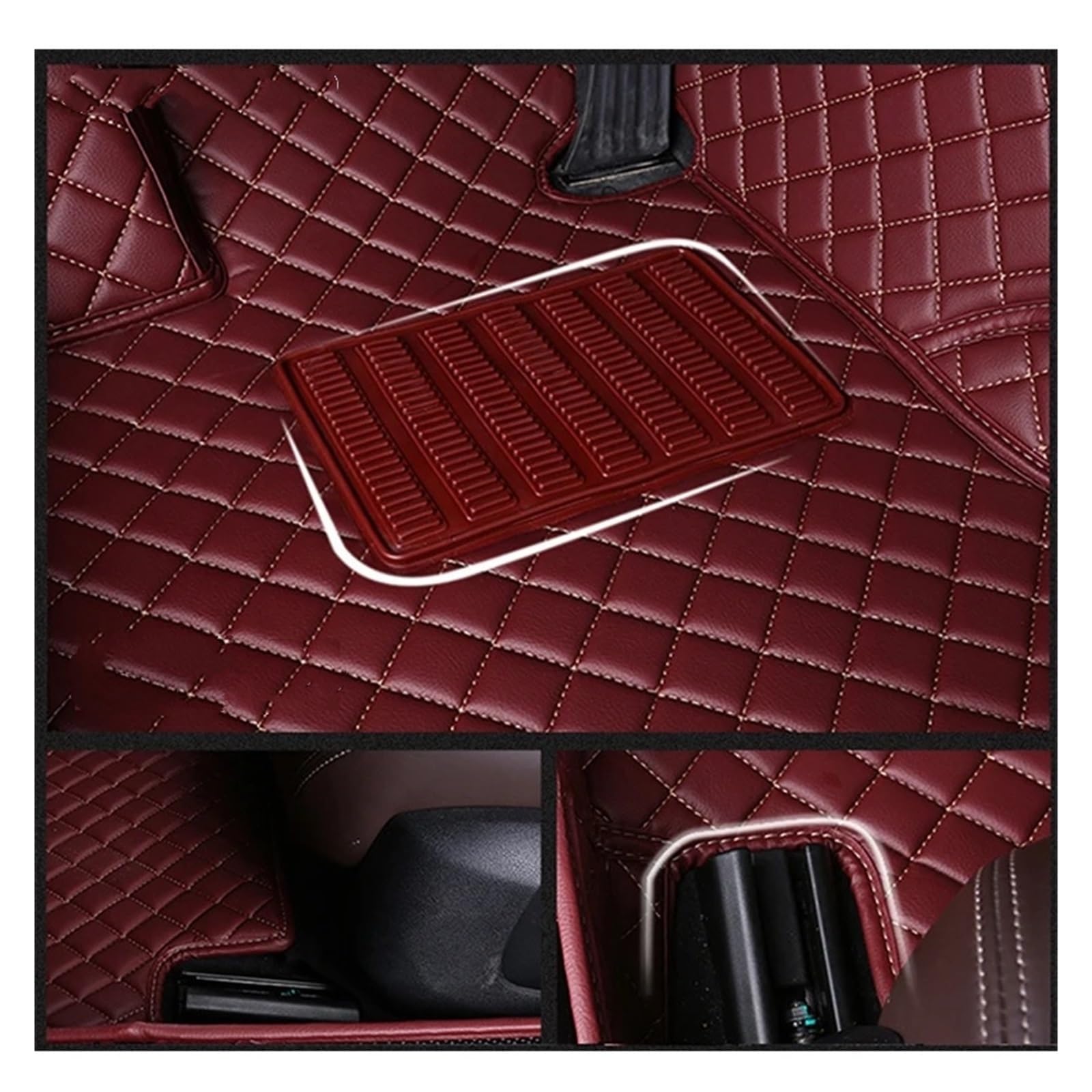 Tapis Sol Voiture Tapis De Sol Auto pour Peugeot 508 Berline 2010-2023 Tapis sur Mesure(All Black,2010-2018 508)