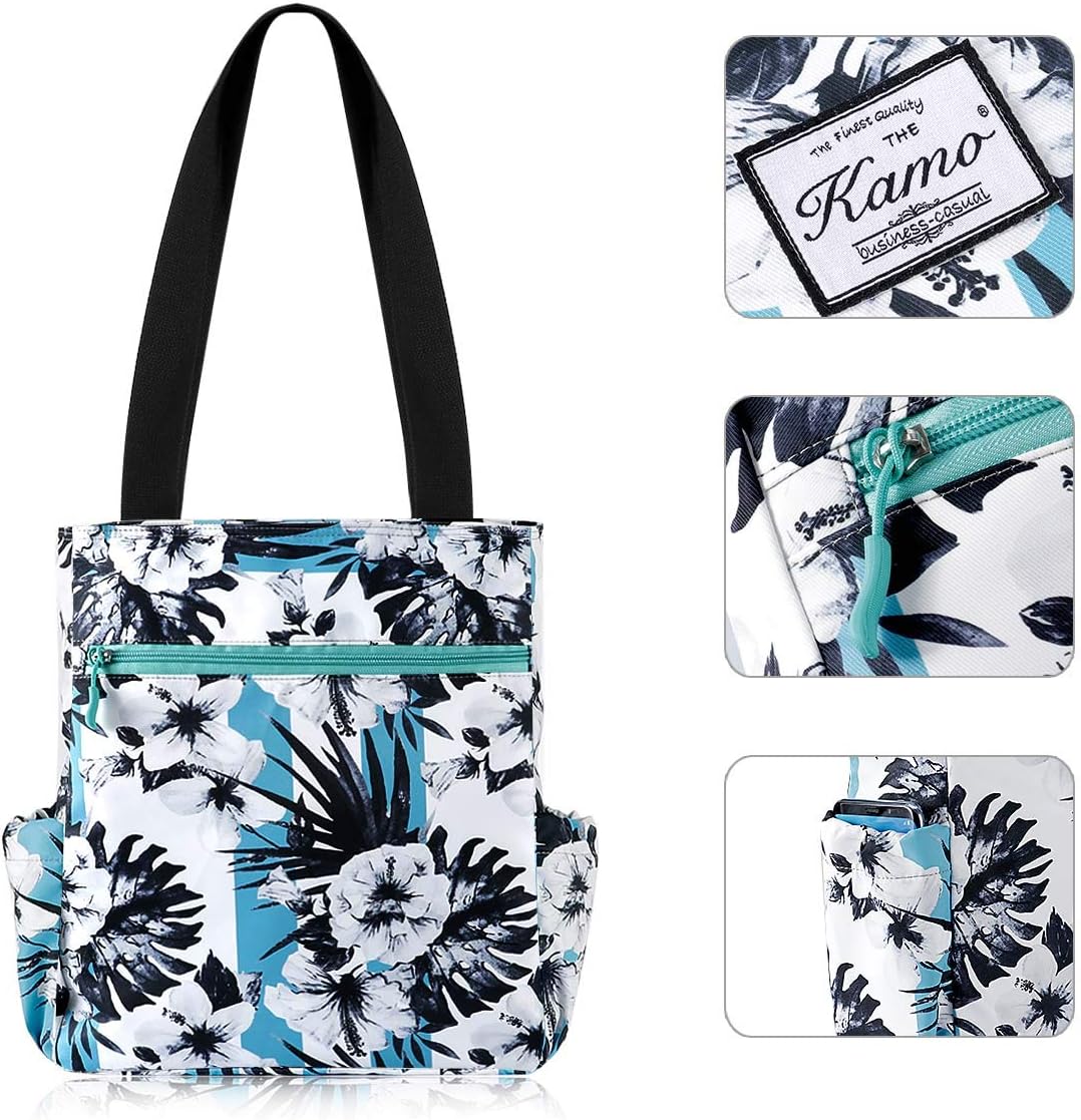KAMO Floral Tote Bag - Waterproof Lightweight Handbags Travel Shoulder Bag for Hiking Yoga Gym Swimming Travel Beach - Image 4