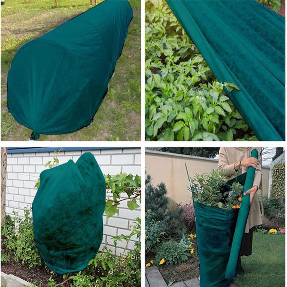 Copertura per piante, protezione antigelo, coperta per piante verde, in tessuto non tessuto resistente, 30 g/m² ispessito per protezione invernale dal gelo, tessuto traspirante da giardino