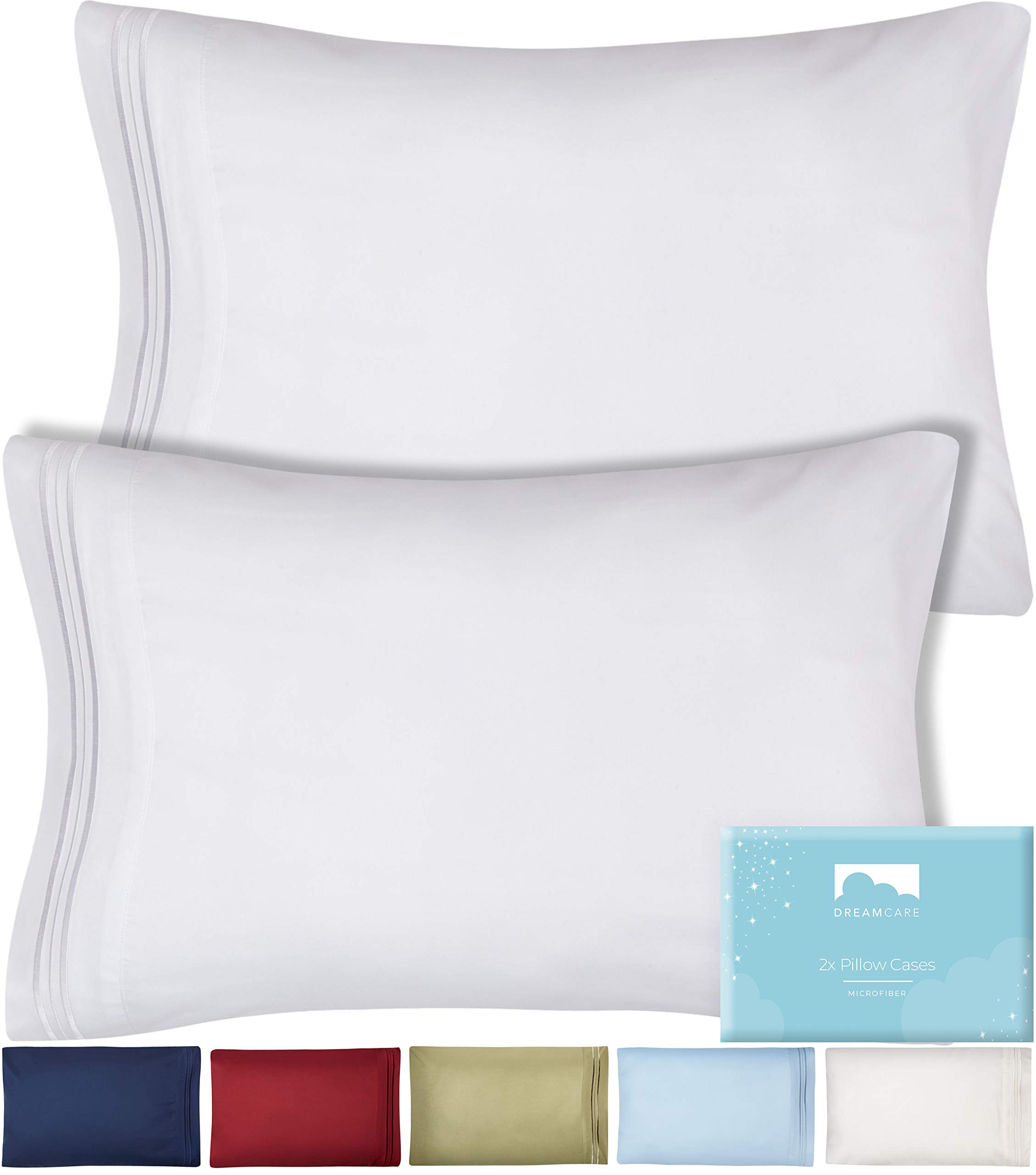 Queen Sheets Lux Microfiber Standard Size Pillowcase White