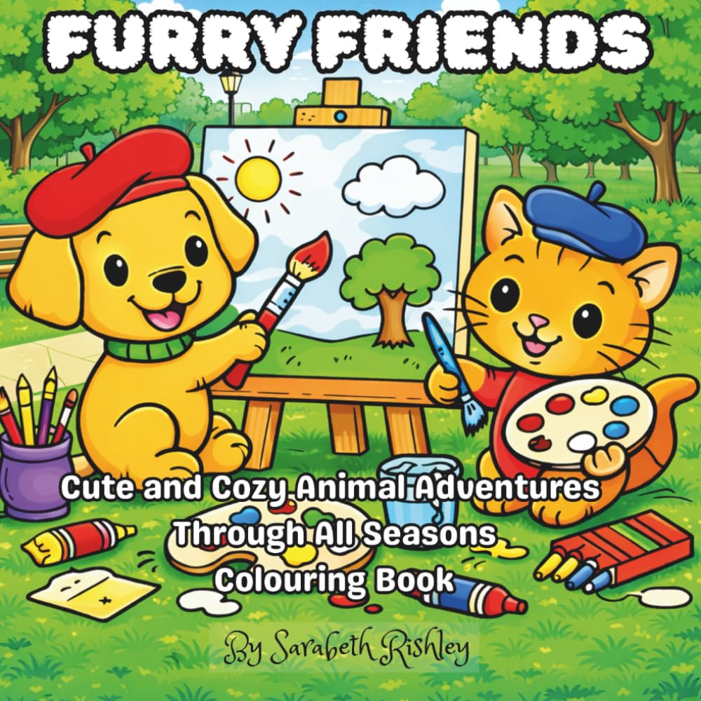 Furry Friends Colouring Book: Cute and Cozy Animal Adventures Through All Seasons