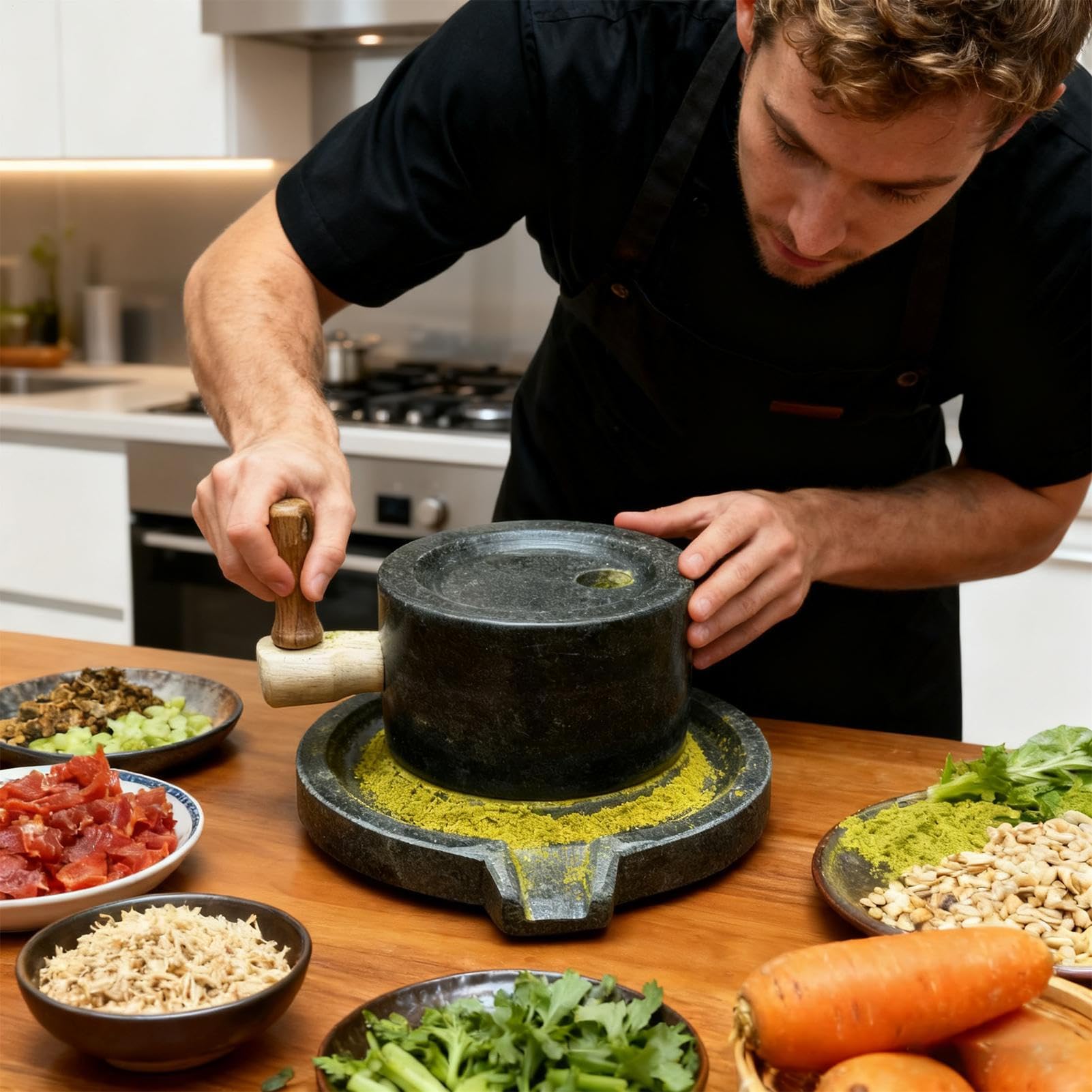 Mulino In Pietra Grinder | Mulino Per Grani Manuale In Pietra, Per Pasticceria E Lavorazione | Per Caffè Farina Pepe Sale Noci Casa Cucina Ristorante E Pasticceria