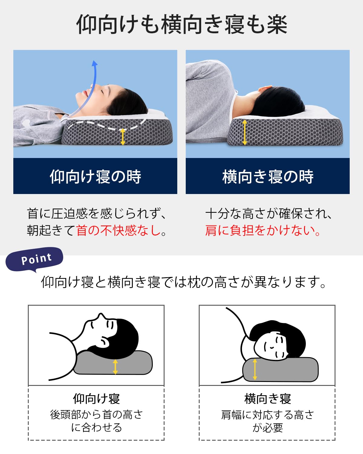 Amazon｜枕 まくら 低反発枕 肩 首が痛くならない枕 安眠枕