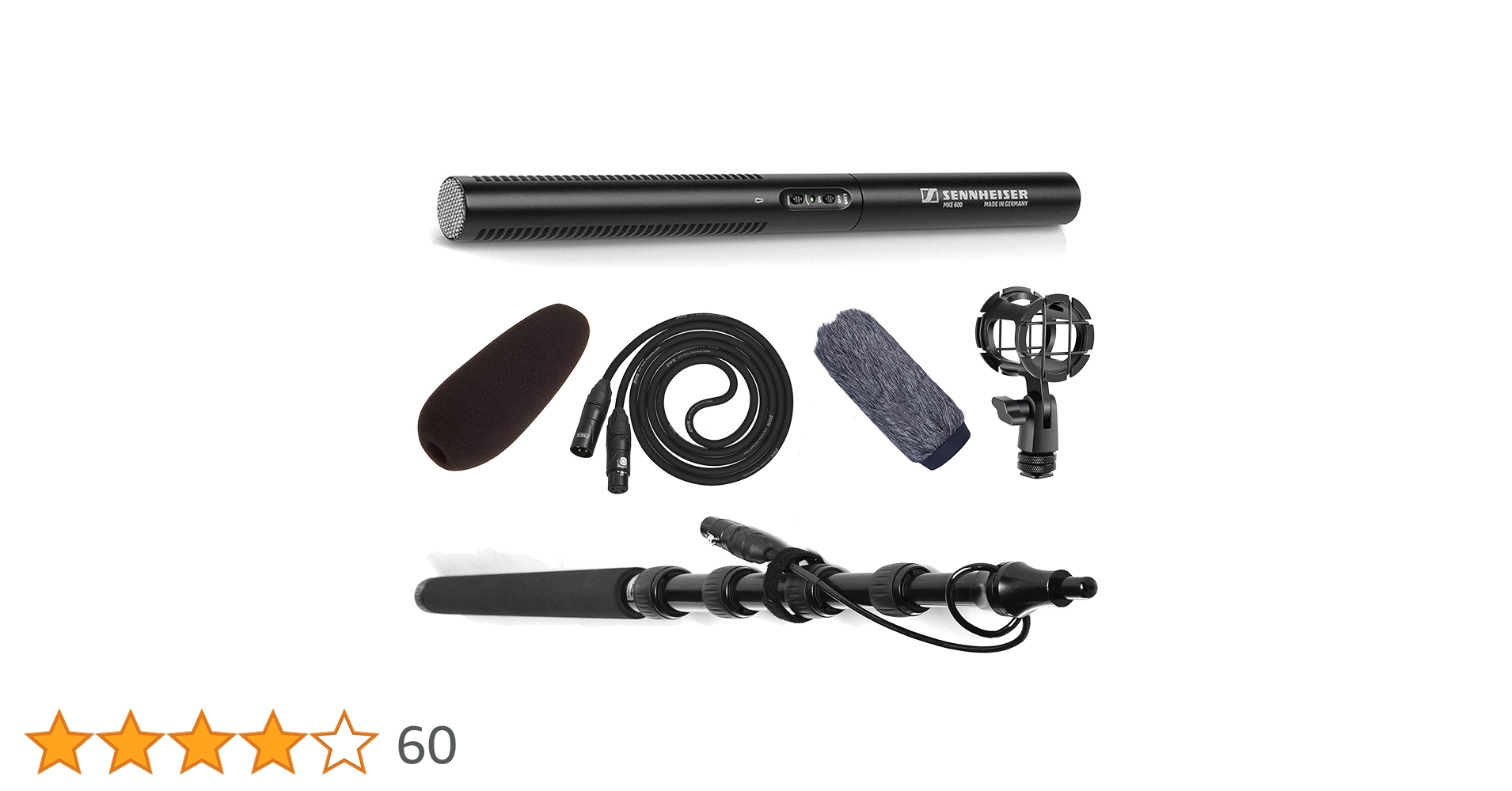 【美品】Sennheiser MKE600 & MZH600 セット SHURE ワイヤレスアダプター / SENNHEISER MKE600 ガンマイク