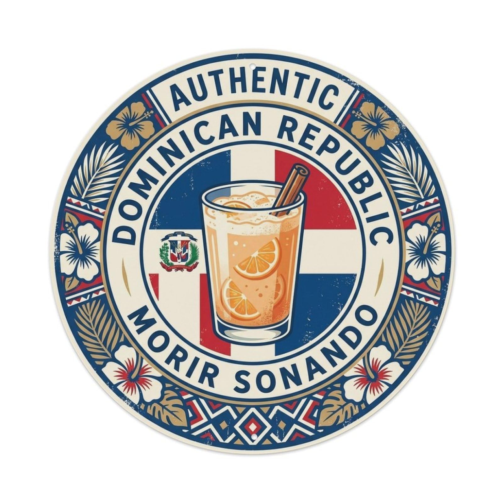 Olhnbad Style Dominican Republic Citrus Milk Travel Drink Cuisine Metal Tin Sign