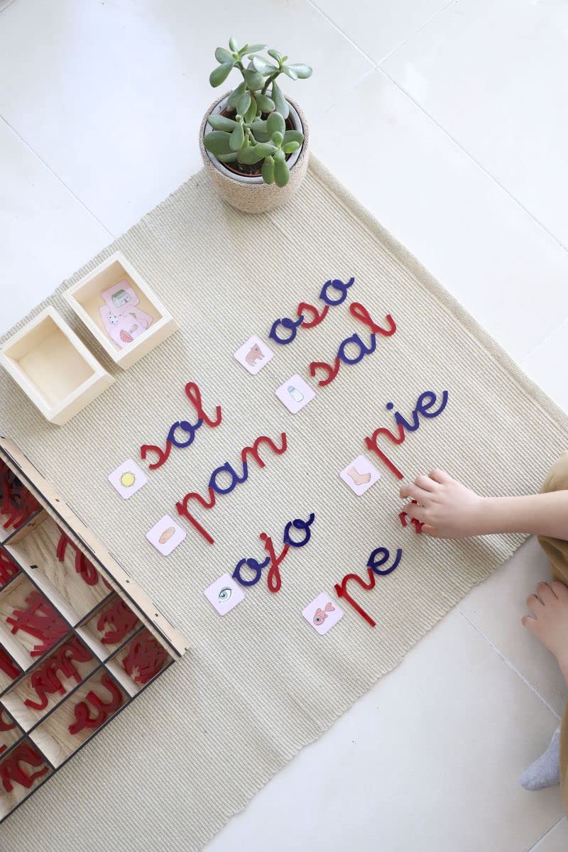 Alfabeto Montessori – Materiale Educativo per Imparare a Leggere e Scrivere | Lettere Trasparenti per Tavolo Luminoso | Sviluppo della Motricità Fine e Coordinazione Occhio-Mano