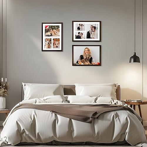 Vista 178 de Golden State Art, Juego de 2 portarretratos de madera blanca de 12 x 17 pulgadas, paspartú blanco para fotos de 8 x 10 y 5 x 7 pulgadas, vidrio