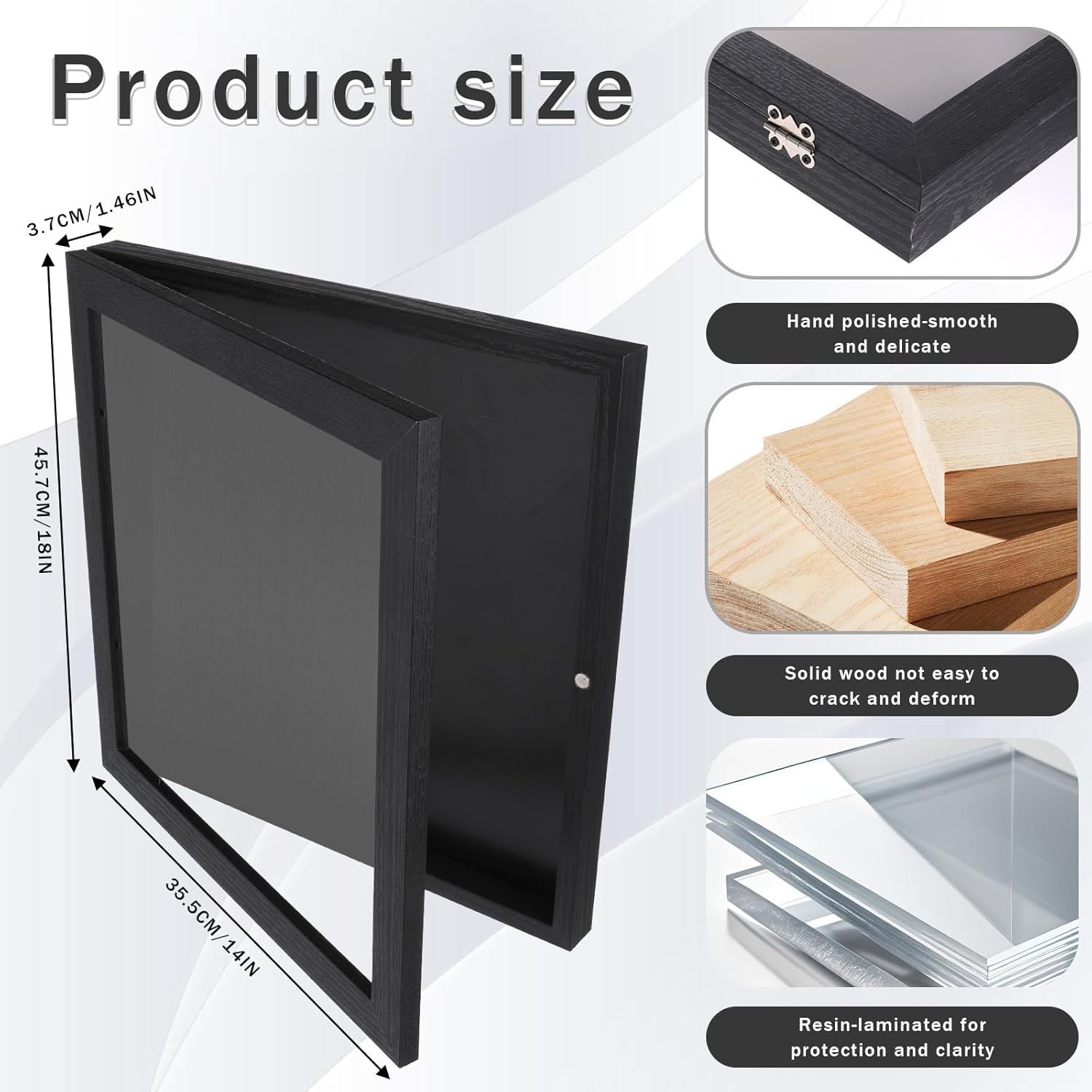 t shirt frames for wall display 18" x 14" jersey shadow box display case for wall mount or desktop, t-shirt picture frame 1" depth of usable space shadow box for football baseball basketball jerseys