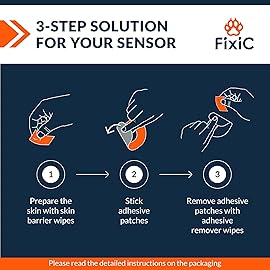 Fixic Trio-Care Bundle 75 PCS - 25 G7 Adhesive Patches, 25 Skin Barrier Wipes, 25 Adhesive Remover Wipes - an Ultimate Solution for Your Sensor!
