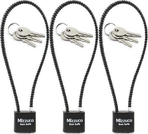 Cerraduras para pistola de cable con llaves, operación simple con llave igual de 15 pulgadas, compatible con pistolas, pistolas, rifles y escopetas,