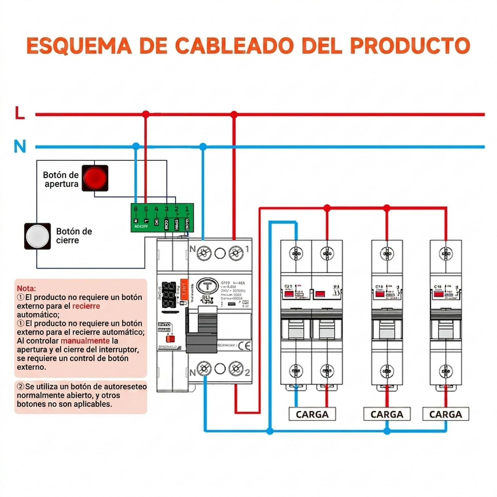 Diferencial auto rearmable 40A 30ma Diferencial superinmunizado rearmable RCCB Typ A mit Digitalanzeige 220V 2P Automatic Wiedereinschalten im Auto-Modus erhältlich.